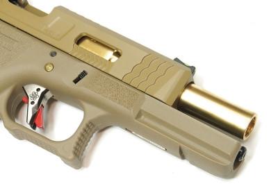 WE Tech G Force G17 T9 GBB pistol (Tan/ Gold/ Tan) – CrownAirosoft