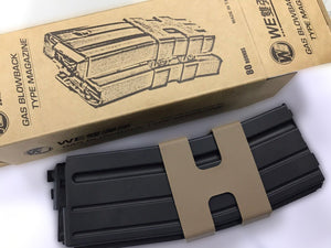 WE M4/M16 Airsoft GBB Open Bolt 80rds Double Magazine (Black)-Rifle Magazines-Crown Airsoft