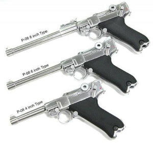 WE Tech WWII P08 8inch GBB Pistol(Silver)-Pistols-Crown Airsoft