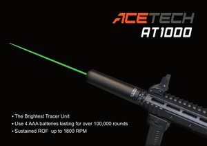 Acetech AT1000 Barrel Extension Tracer Unit (Black)-Muzzle device-Crown Airsoft