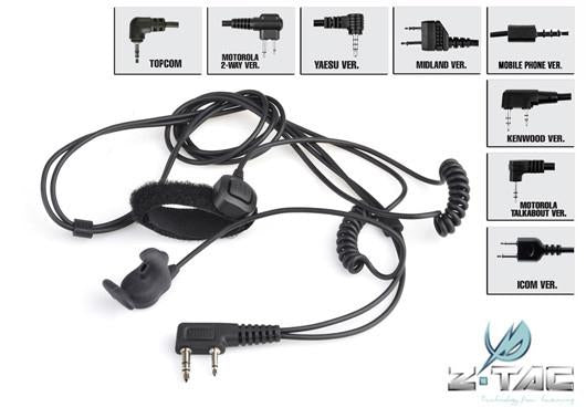 Z tactical Bone Conduction Headset with finger PTT Z010 Yaesu-Combat Gear-Crown Airsoft