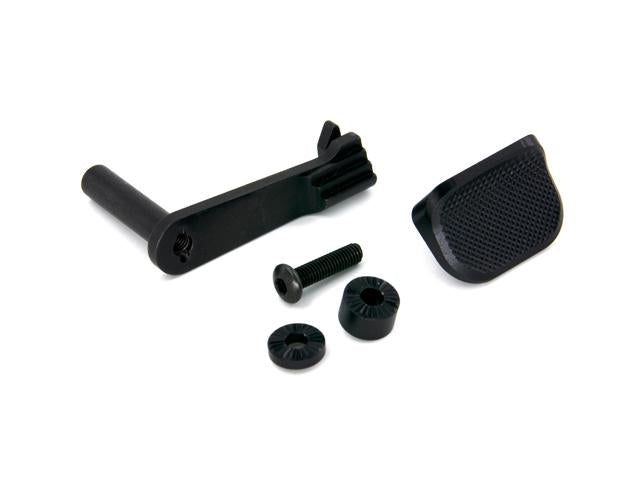 AIP Stainless Slide Stop with Thumbrest For Hi-capa 5.1/4.3(Black)-Slide Stop /Thumb Rest-Crown Airsoft