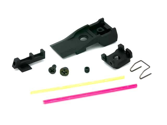 AIP Adjustable Alumimun Front and Rear Sight (Fiber) For TM 5.1-Sight & Mount-Crown Airsoft