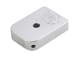 AIP CNC Limcat Puzzle Magazine Base for Marui Hicapa(Silver/Small)-MagazineBase-Crown Airsoft