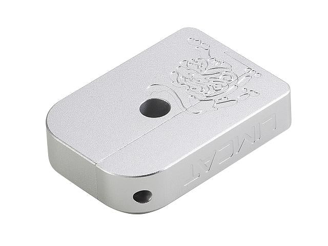 AIP CNC Limcat Puzzle Magazine Base for Marui Hicapa(Silver/Small)-MagazineBase-Crown Airsoft