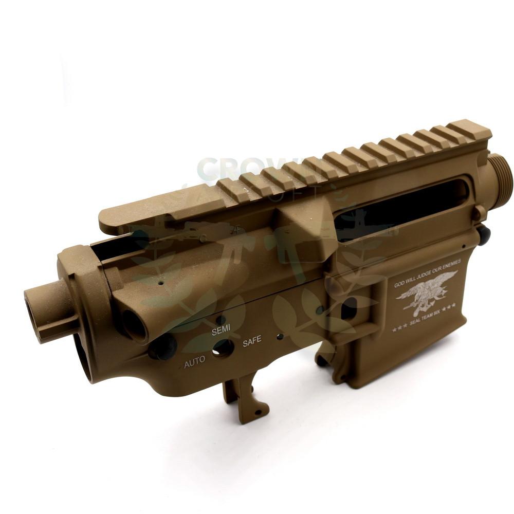 G&P Metal Body for M4 AEG (Dark Earth, Skull)-Receiver body-Crown Airsoft