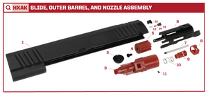 AW Custom HX20 Series Replacement Parts-Pistol Parts-Crown Airsoft