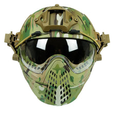Crown Tactical Series Helmet with Fullface mask & ARC Side Rail (Multi-Cam)-Helmet-Crown Airsoft