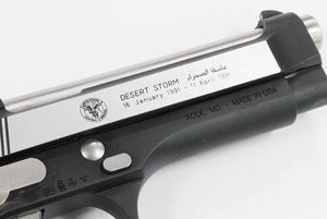 Aluminum Slide & Frame Kit for MARUI M9 Desert Storm- (Black/Sliver Side)-Internal Parts-Crown Airsoft