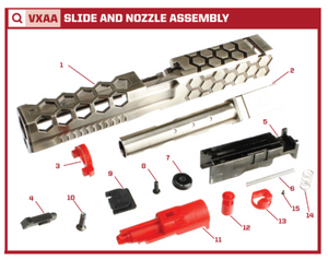 AW Custom VX01 Series Replacement Parts-Pistol Parts-Crown Airsoft