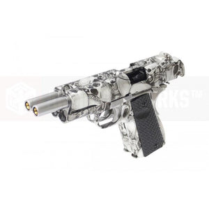 AW custom MX0100 double barrel 1911 GBB Pistol l(Silver Skull pattern)-Pistols-Crown Airsoft