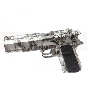 AW custom MX0100 double barrel 1911 GBB Pistol l(Silver Skull pattern)-Pistols-Crown Airsoft
