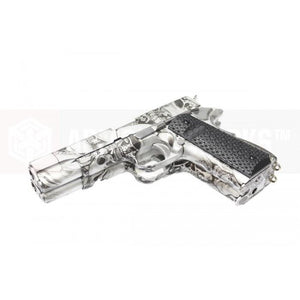 AW custom MX0100 double barrel 1911 GBB Pistol l(Silver Skull pattern)-Pistols-Crown Airsoft