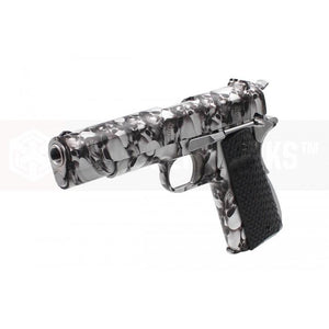 AW Custom NE2101 1911 Gas Blow back pistol(Silver skull pattern)-Pistols-Crown Airsoft
