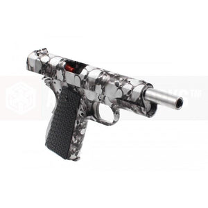 AW Custom NE2101 1911 Gas Blow back pistol(Silver skull pattern)-Pistols-Crown Airsoft