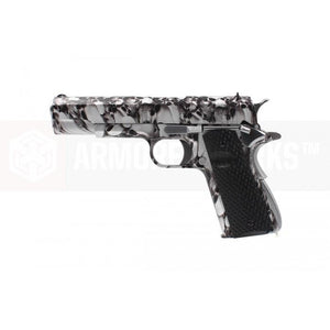 AW Custom NE2101 1911 Gas Blow back pistol(Silver skull pattern)-Pistols-Crown Airsoft